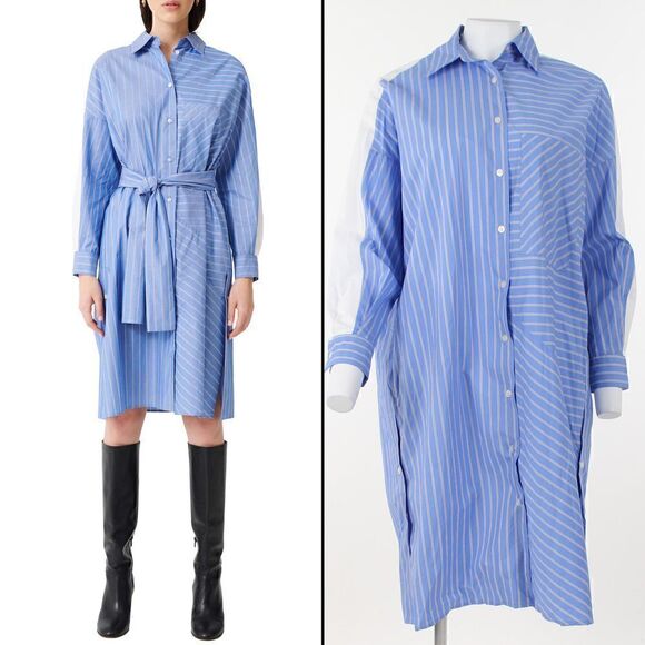 Maje Roxelle Striped Shirtdress  - Picture 1 of 5